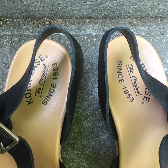 KorkEase Shoes Kork Ease Minihan 2 Black Wedge Cork And Leather